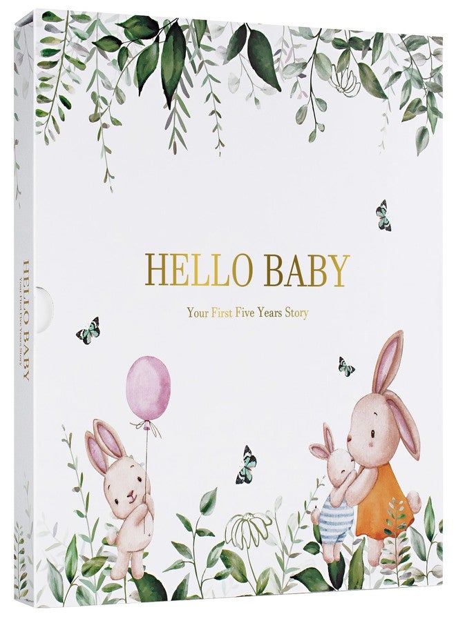 Trustnice Baby Keepsake Book for Boy and Girl Baby Journal Memory Scrapbook Gifts Timeless First 5 Year Milestone Book to Record Every Event from Birth to Age 5 Gender Neutral - Image 1